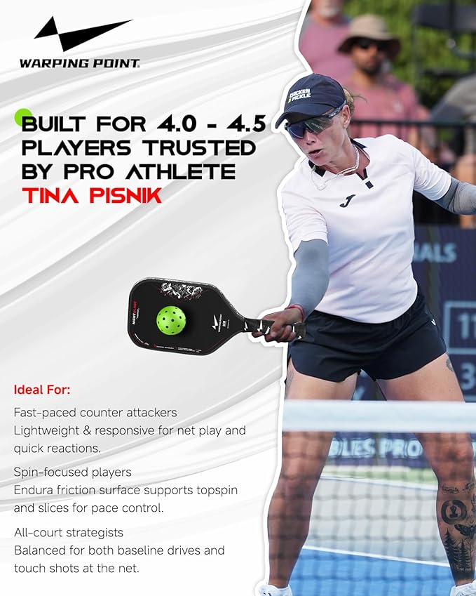 NightBlade Pickleball Paddle 16 mm High Performance Carbon Fiber Face