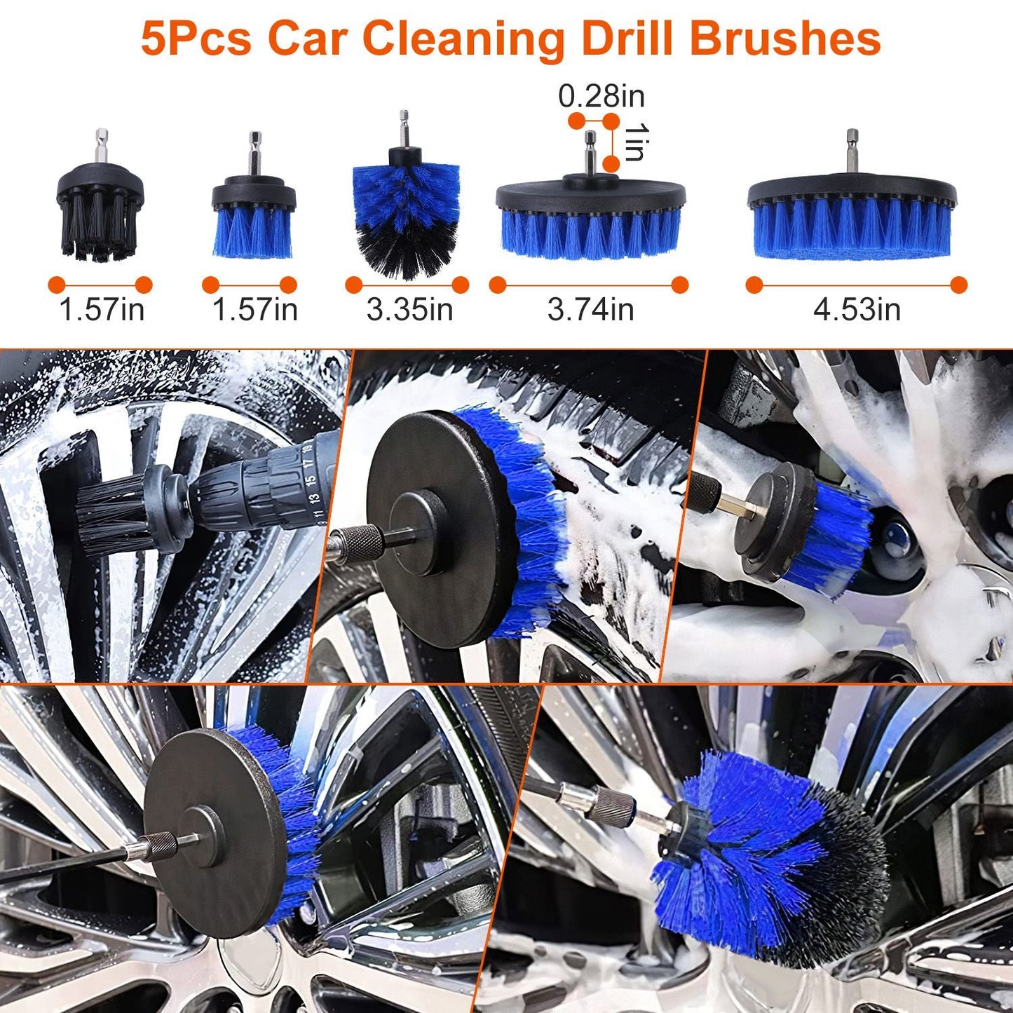 26Pcs Car Detailing Brush Kit Exterior Interior Car Cleaning Set Drill